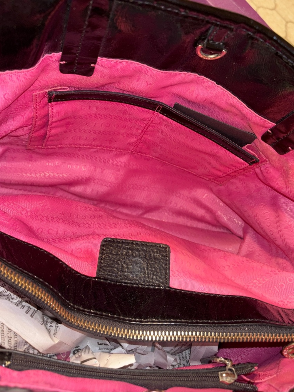 Metrocity with COA - Jual Black Tote with Tassel Charm and Embossed Monogram - Picture 2 of 12